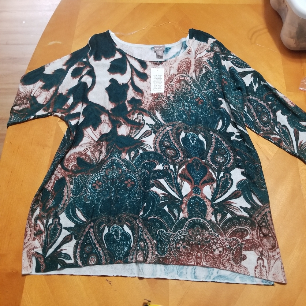 Chico's size 3 quarter sleeve shirt